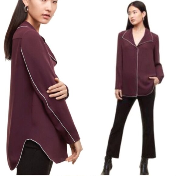 Babaton Tops - Aritzia Babaton Rena popover Collared  blouse brown XXS